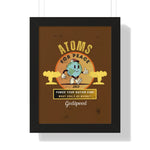 Vintage Atoms for Peace Parody Ad Framed Vertical Poster Print - Guilty Kick Apparel