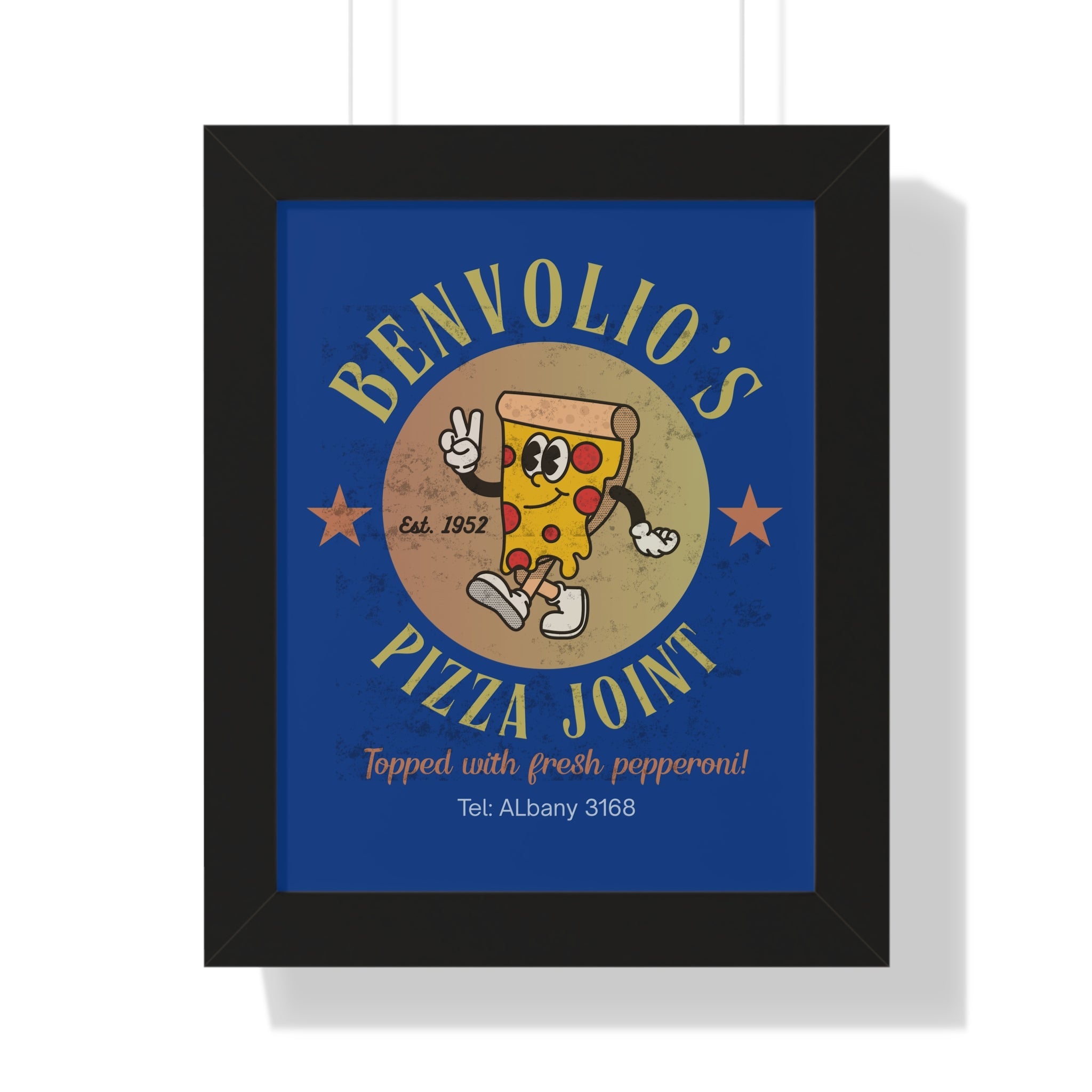 Vintage Benvolio's Pizza Joint Poster, Kitchen Wall Art, 1952 Print - Guilty Kick Apparel