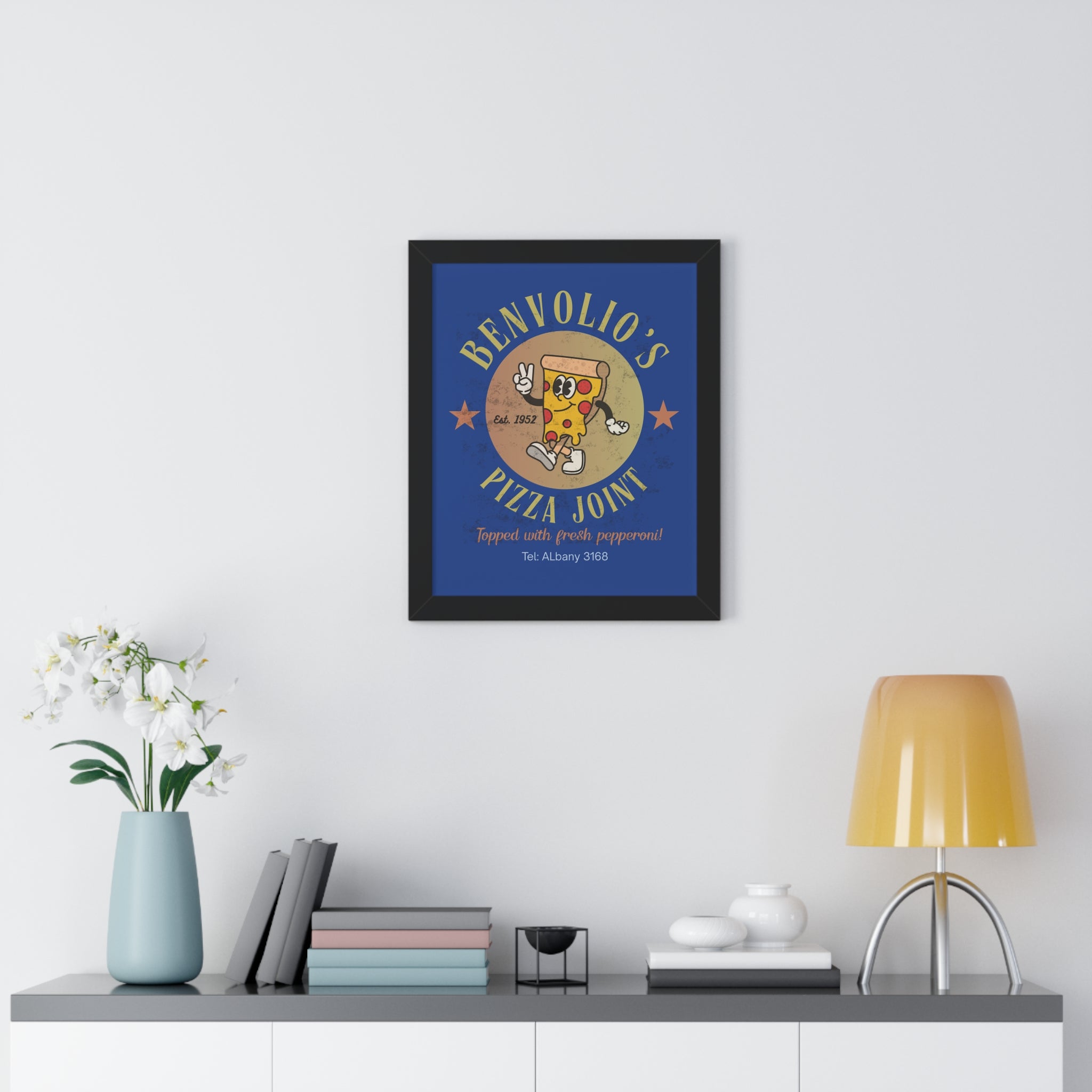 Vintage Benvolio's Pizza Joint Poster, Kitchen Wall Art, 1952 Print - Guilty Kick Apparel