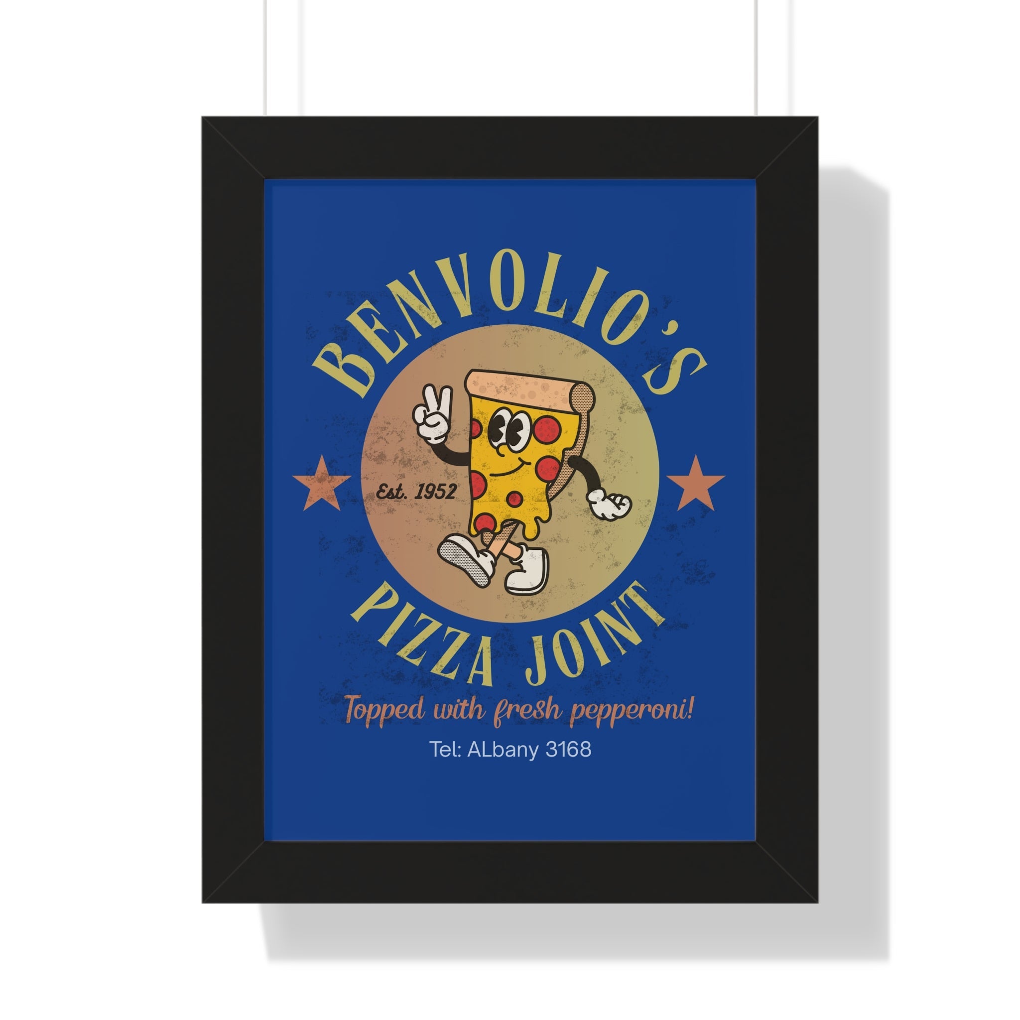 Vintage Benvolio's Pizza Joint Poster, Kitchen Wall Art, 1952 Print - Guilty Kick Apparel