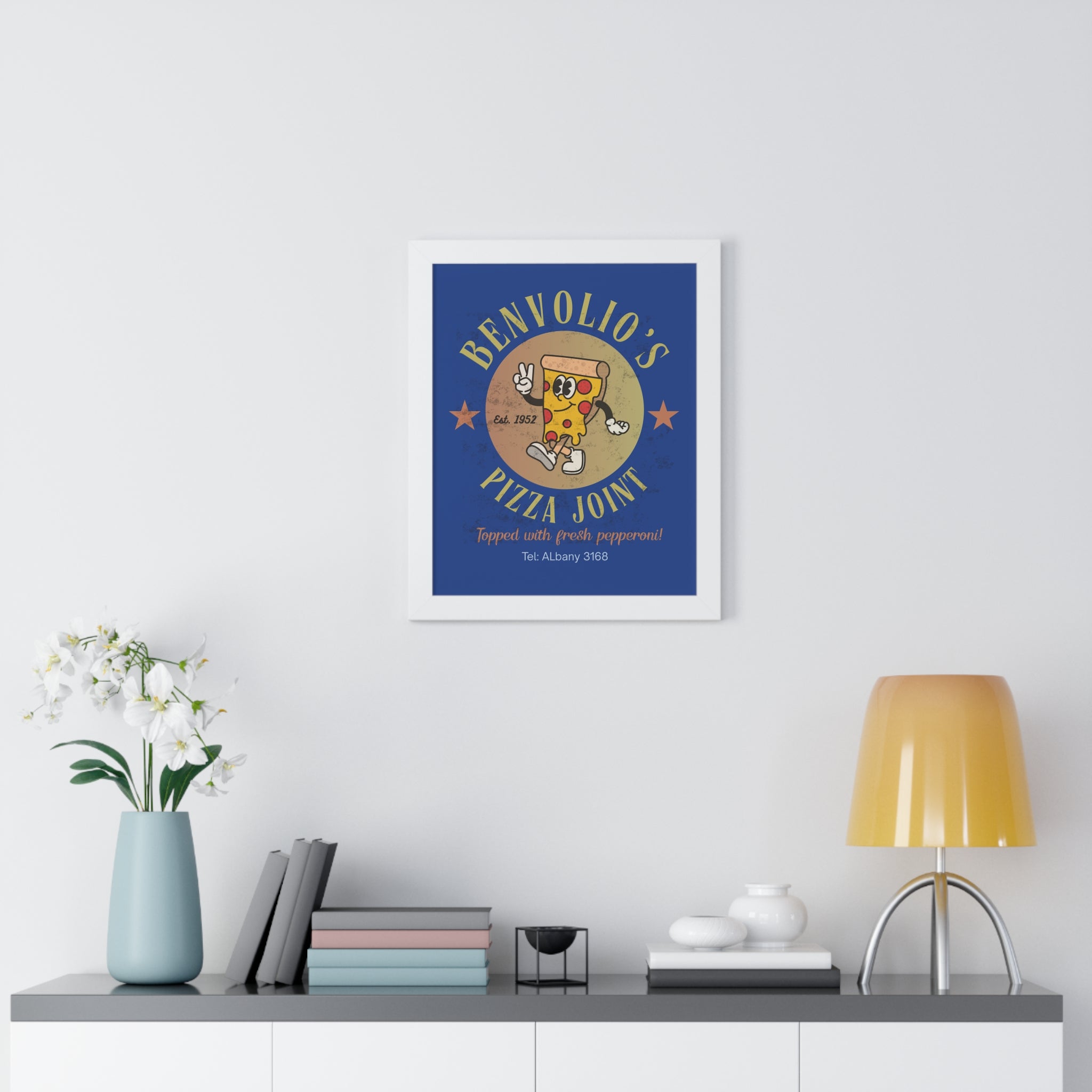 Vintage Benvolio's Pizza Joint Poster, Kitchen Wall Art, 1952 Print - Guilty Kick Apparel