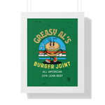 Vintage Greasy Al's Burger Joint Framed Poster, 1971 - Guilty Kick Apparel