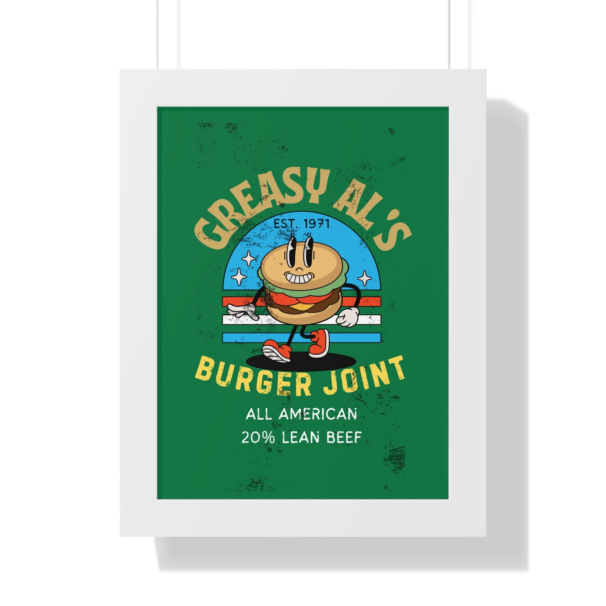 Vintage Greasy Al's Burger Joint Framed Poster, 1971 - Guilty Kick Apparel