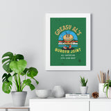 Vintage Greasy Al's Burger Joint Framed Poster, 1971 - Guilty Kick Apparel