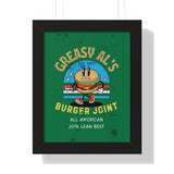 Vintage Greasy Al's Burger Joint Framed Poster, 1971 - Guilty Kick Apparel