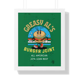 Vintage Greasy Al's Burger Joint Framed Poster, 1971 - Guilty Kick Apparel