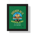 Vintage Greasy Al's Burger Joint Framed Poster, 1971 - Guilty Kick Apparel