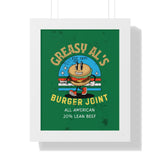 Vintage Greasy Al's Burger Joint Framed Poster, 1971 - Guilty Kick Apparel