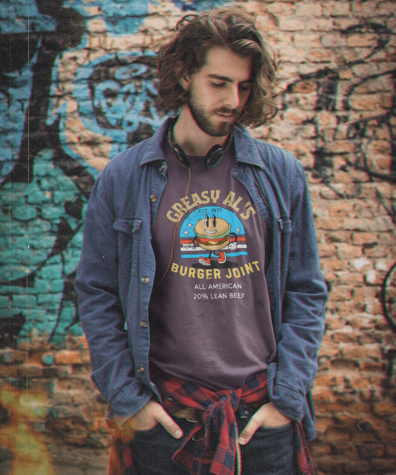 Vintage Greasy Al's Burger Joint Unisex Cotton Crew Tee - Guilty Kick Apparel