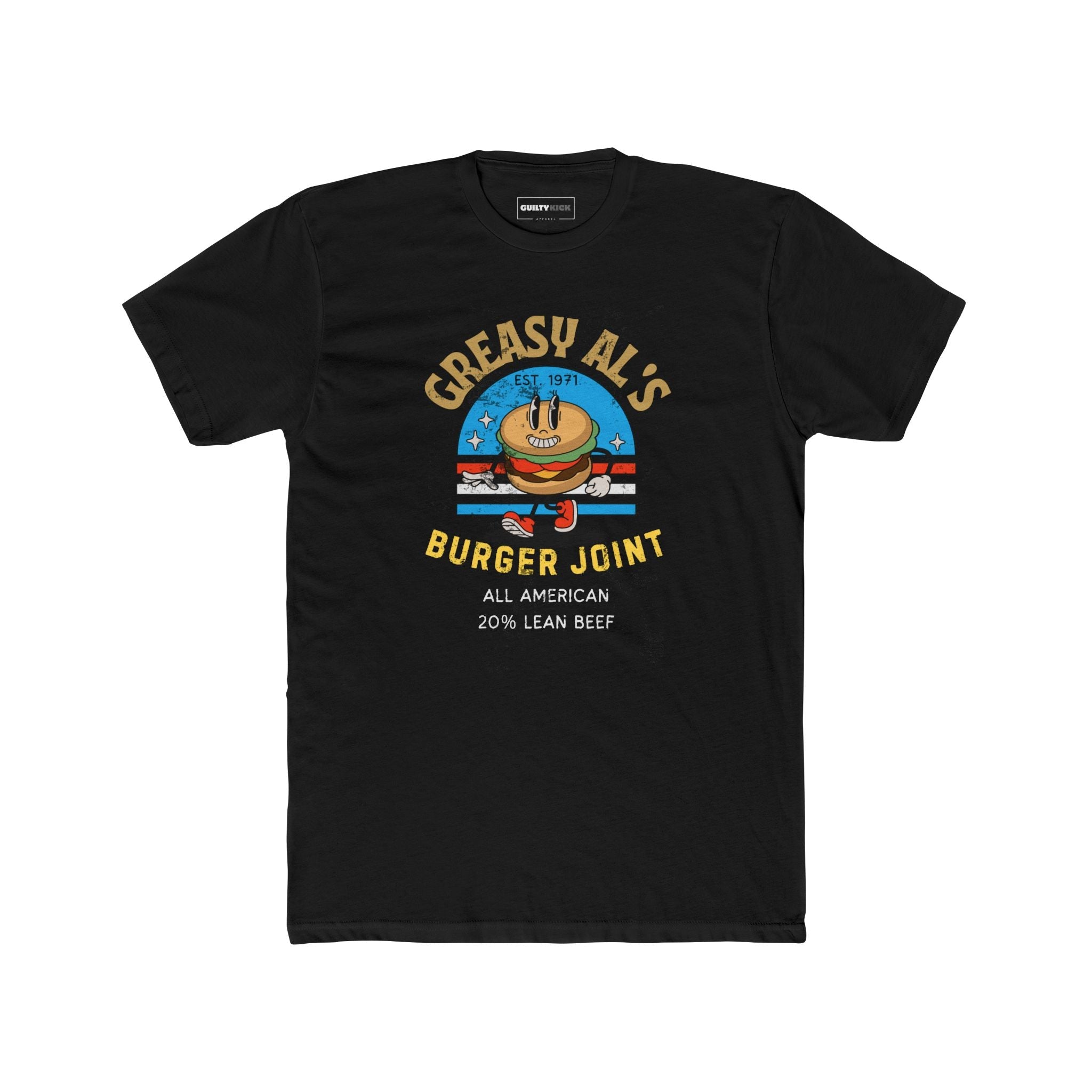 Vintage Greasy Al's Burger Joint Unisex Cotton Crew Tee - Guilty Kick Apparel