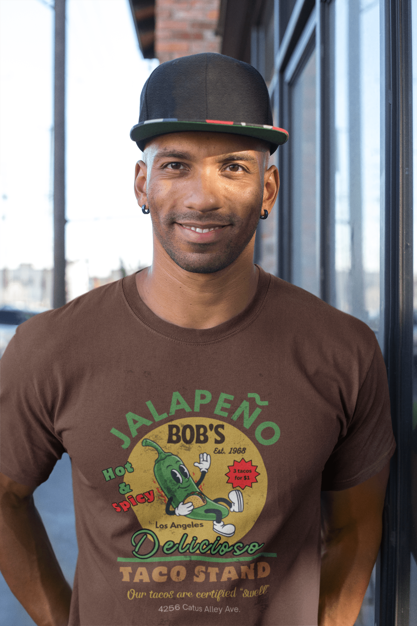 Vintage Jalapeno Bob's Taco Stand Unisex Cotton Crew Tee - Guilty Kick Apparel