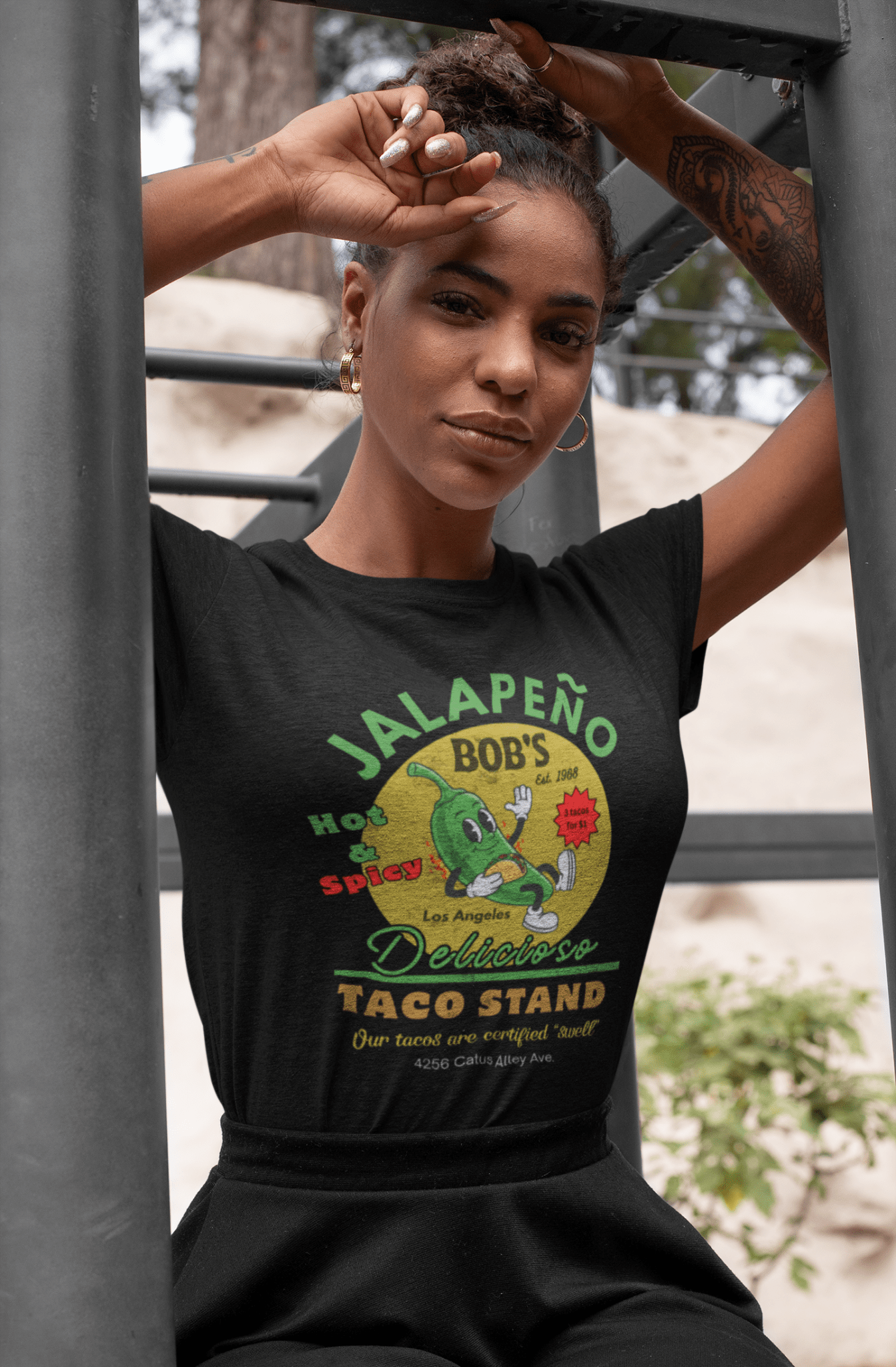 Vintage Jalapeno Bob's Taco Stand Unisex Cotton Crew Tee - Guilty Kick Apparel