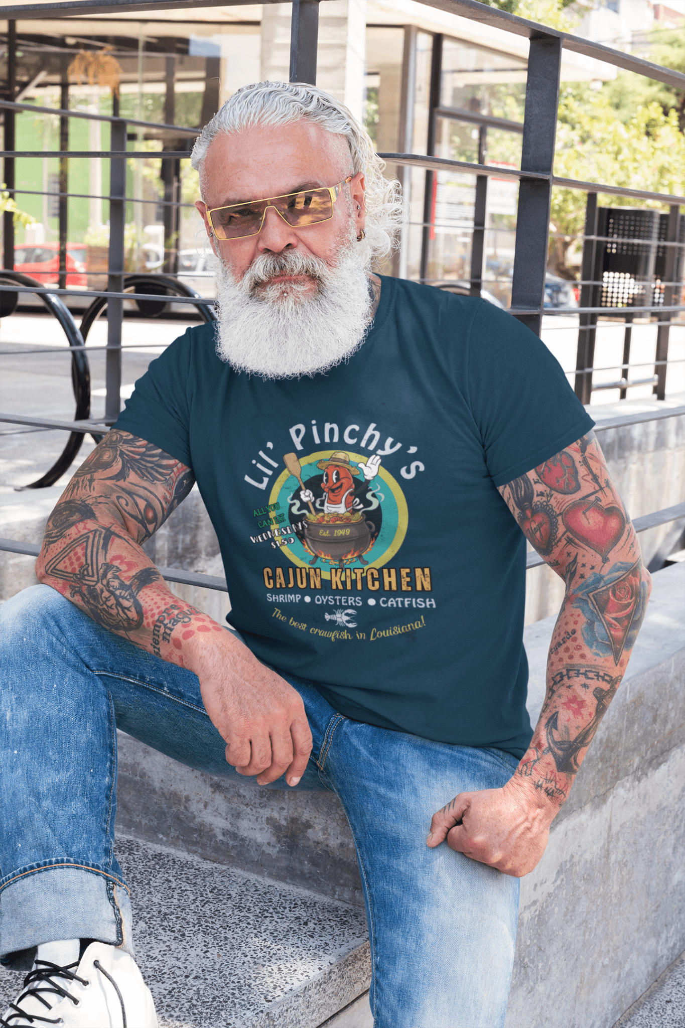 Vintage Lil' Pinchy's Crawfish Boil Graphic Shirt - Guilty Kick Apparel