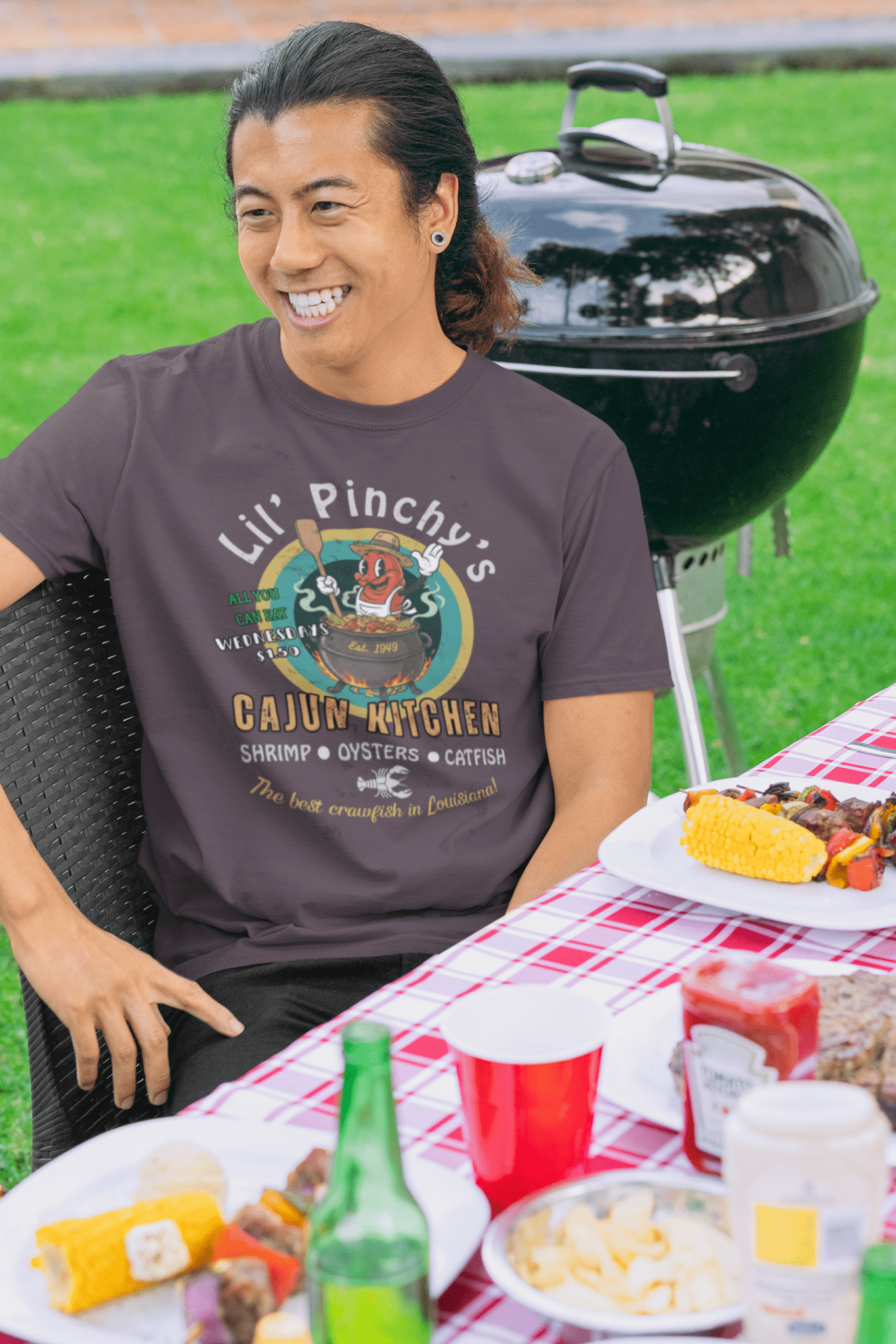Vintage Lil' Pinchy's Crawfish Boil Graphic Shirt - Guilty Kick Apparel