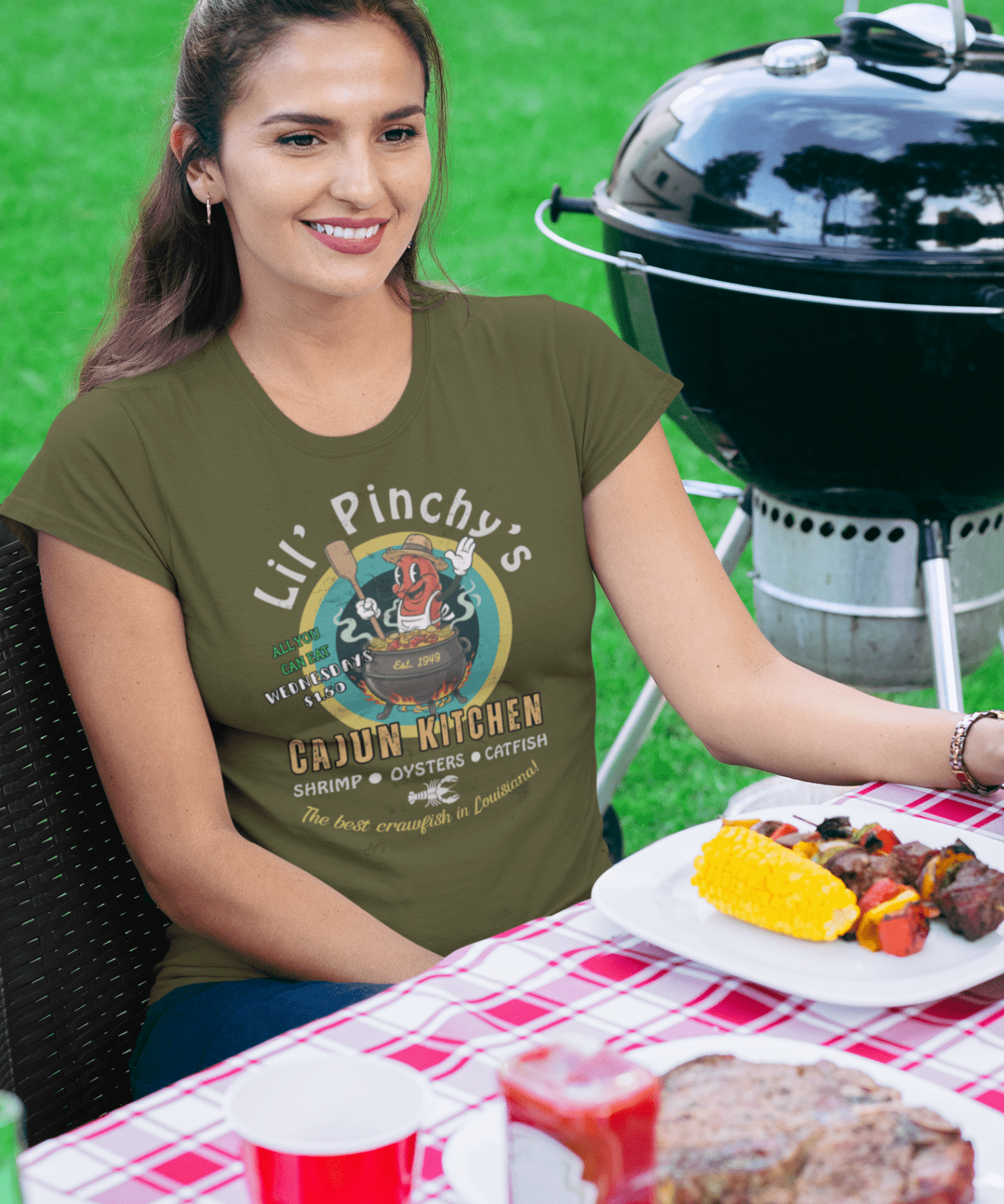 Vintage Lil' Pinchy's Crawfish Boil Graphic Shirt - Guilty Kick Apparel