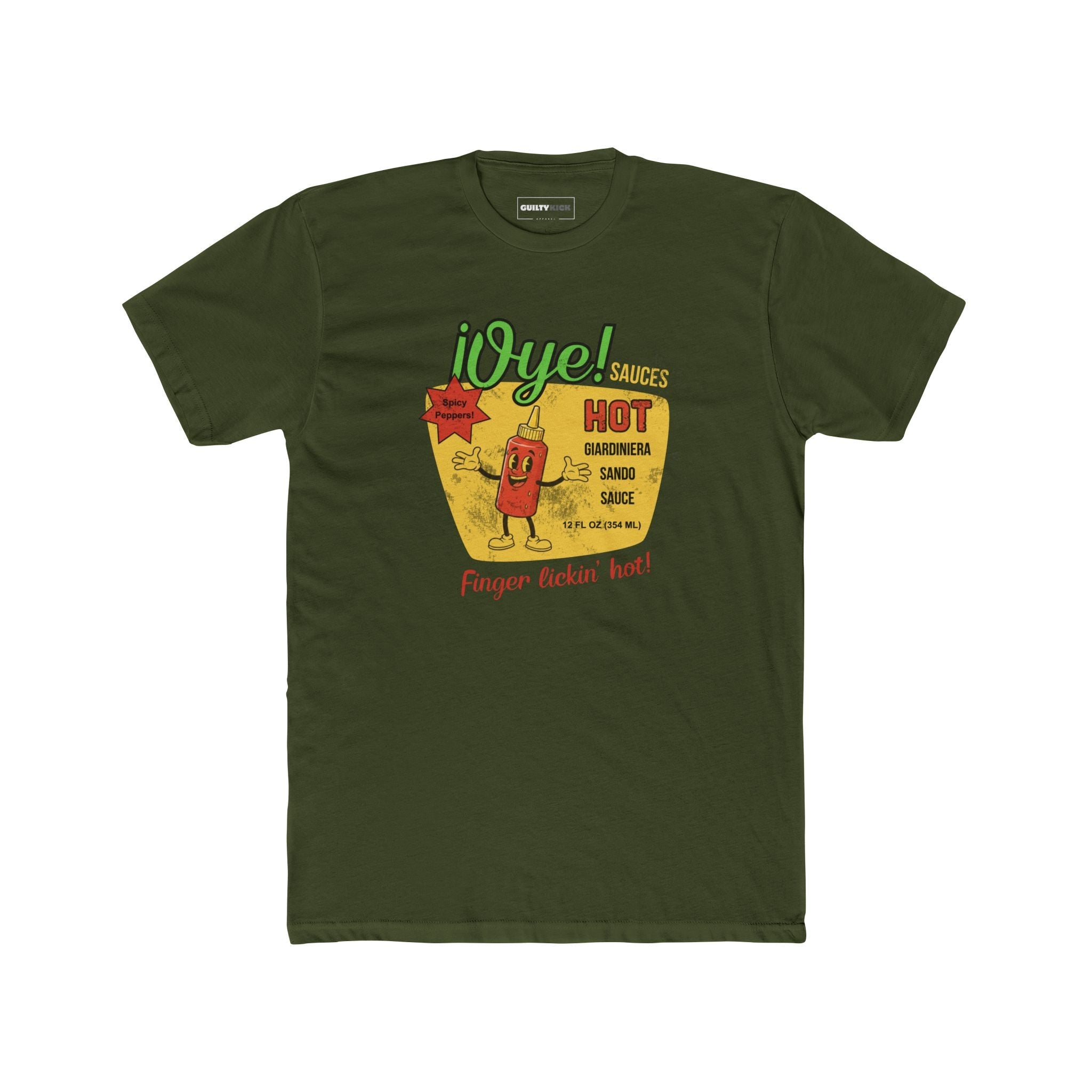 Vintage Oye! Sauces Giardiniera Hot Sando Sauce Retro Cartoon T-Shirt - Guilty Kick Apparel