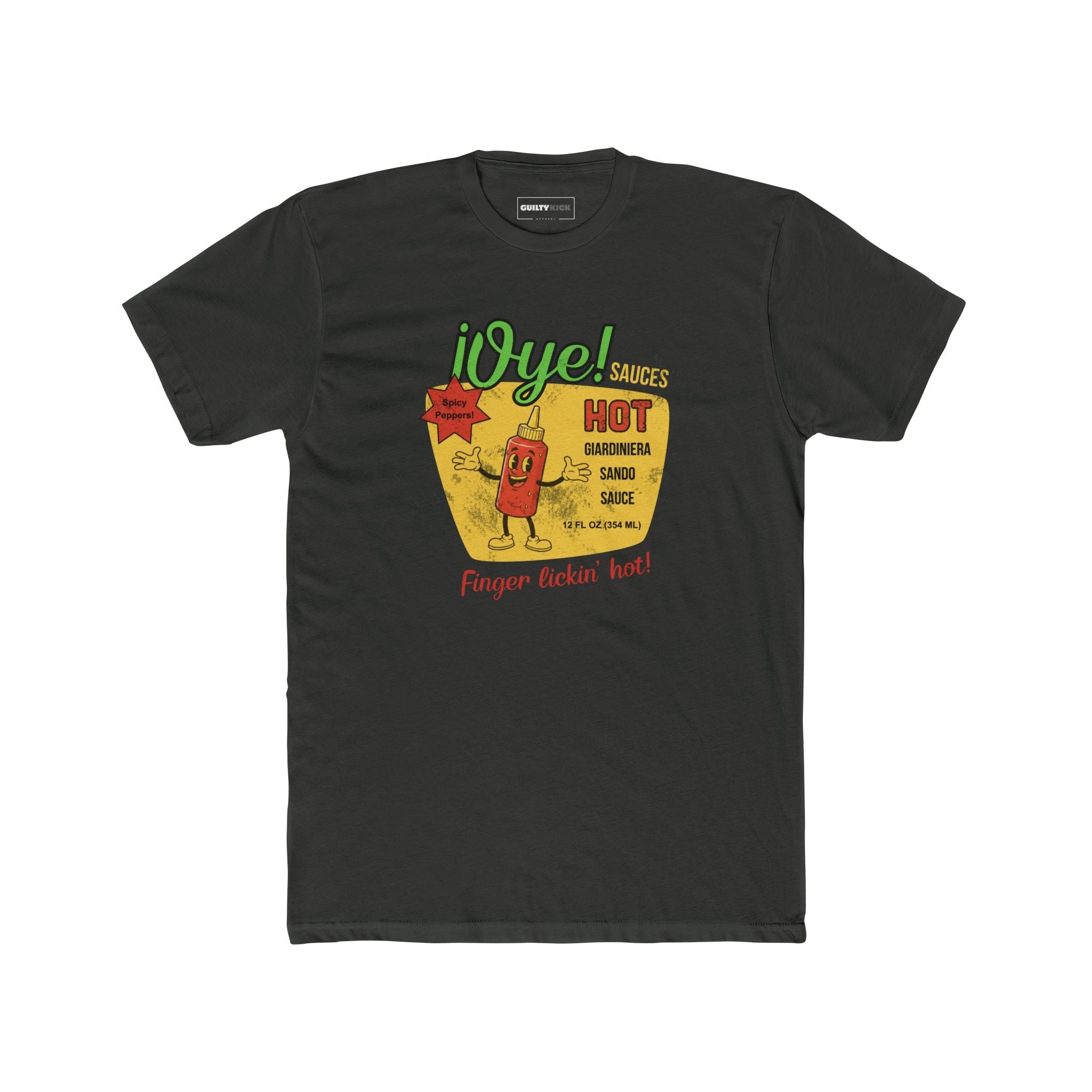 Vintage Oye! Sauces Giardiniera Hot Sando Sauce Retro Cartoon T-Shirt - Guilty Kick Apparel