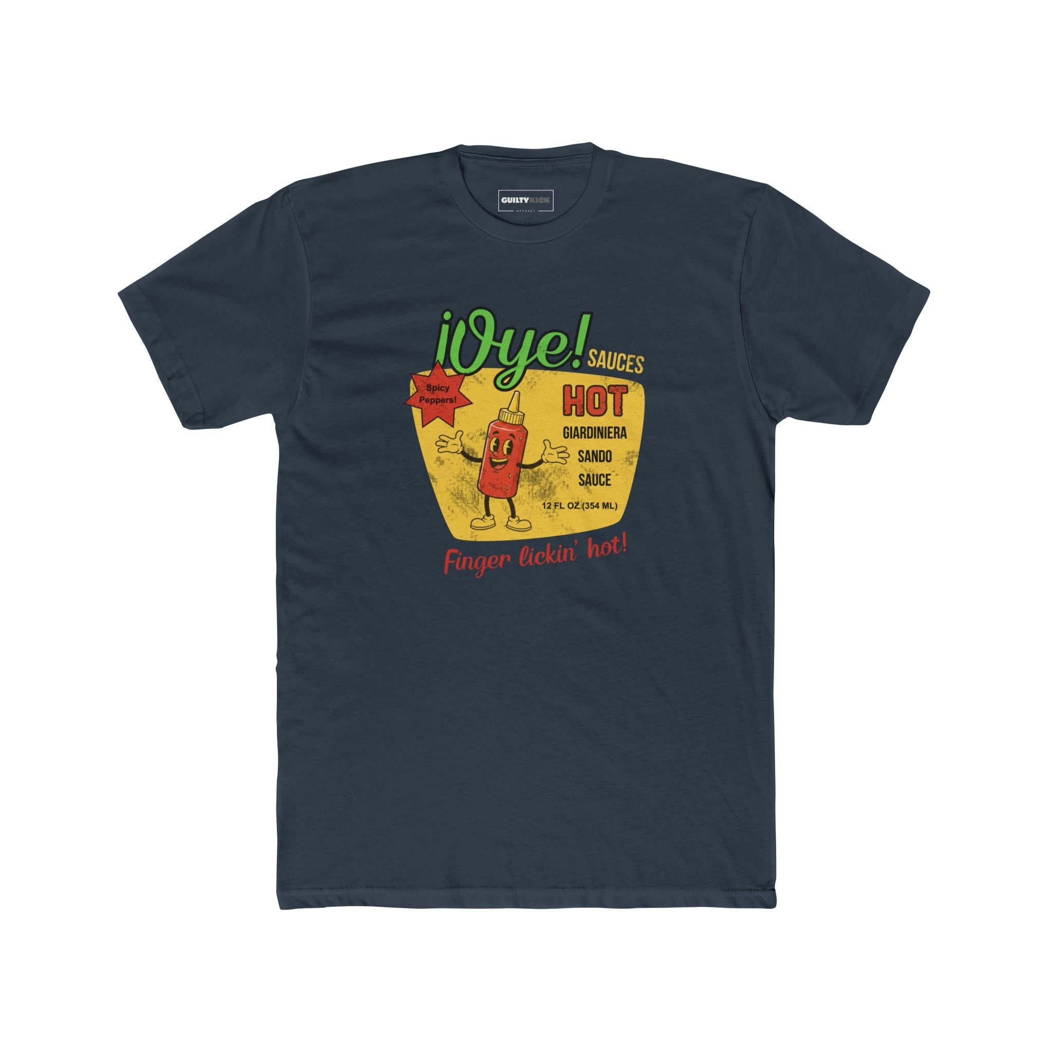 Vintage Oye! Sauces Giardiniera Hot Sando Sauce Retro Cartoon T-Shirt - Guilty Kick Apparel