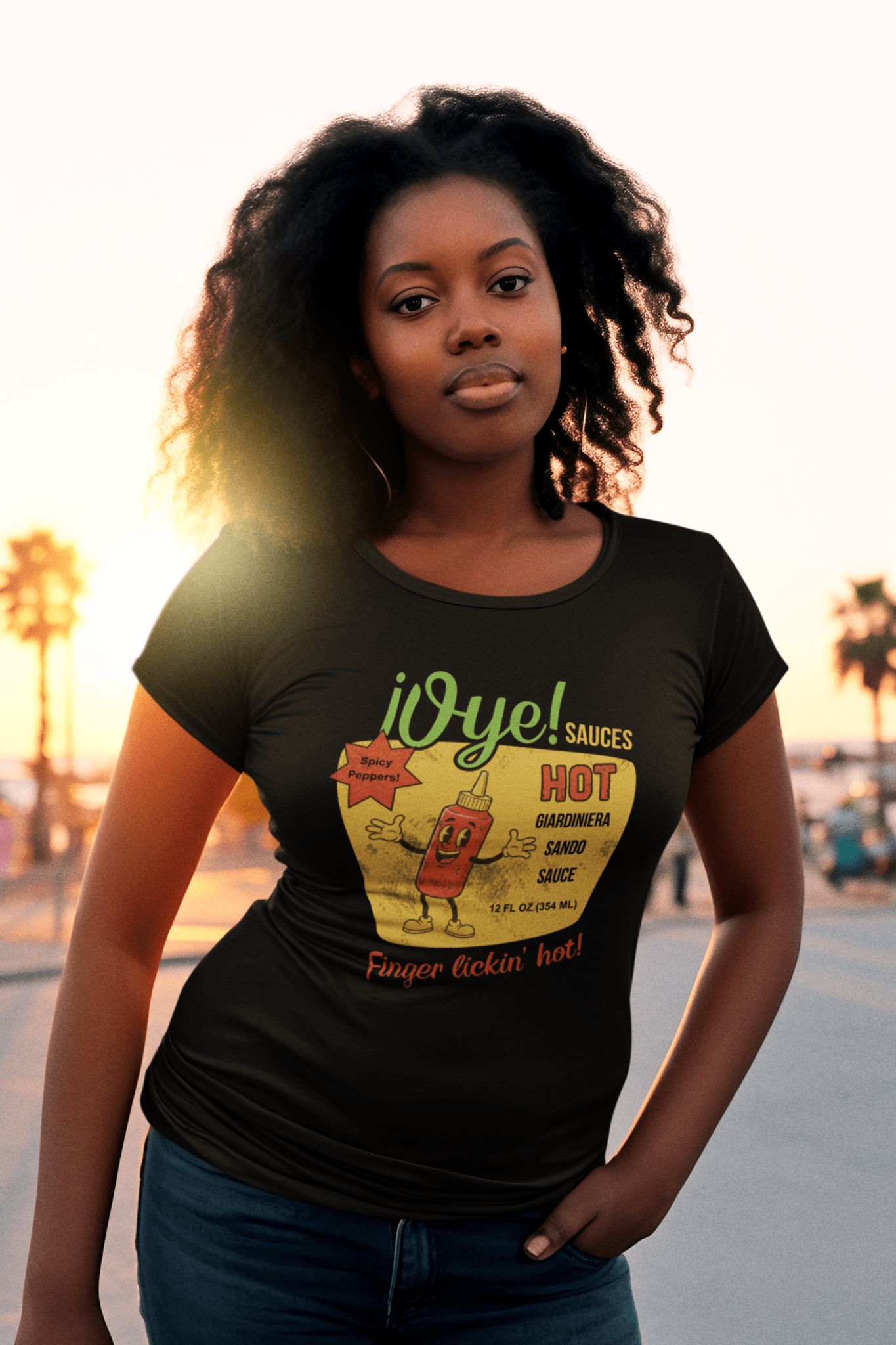 Vintage Oye! Sauces Giardiniera Hot Sando Sauce Retro Cartoon T-Shirt - Guilty Kick Apparel