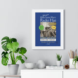 Vintage Radio Hat Man Framed Vertical Poster - Guilty Kick Apparel
