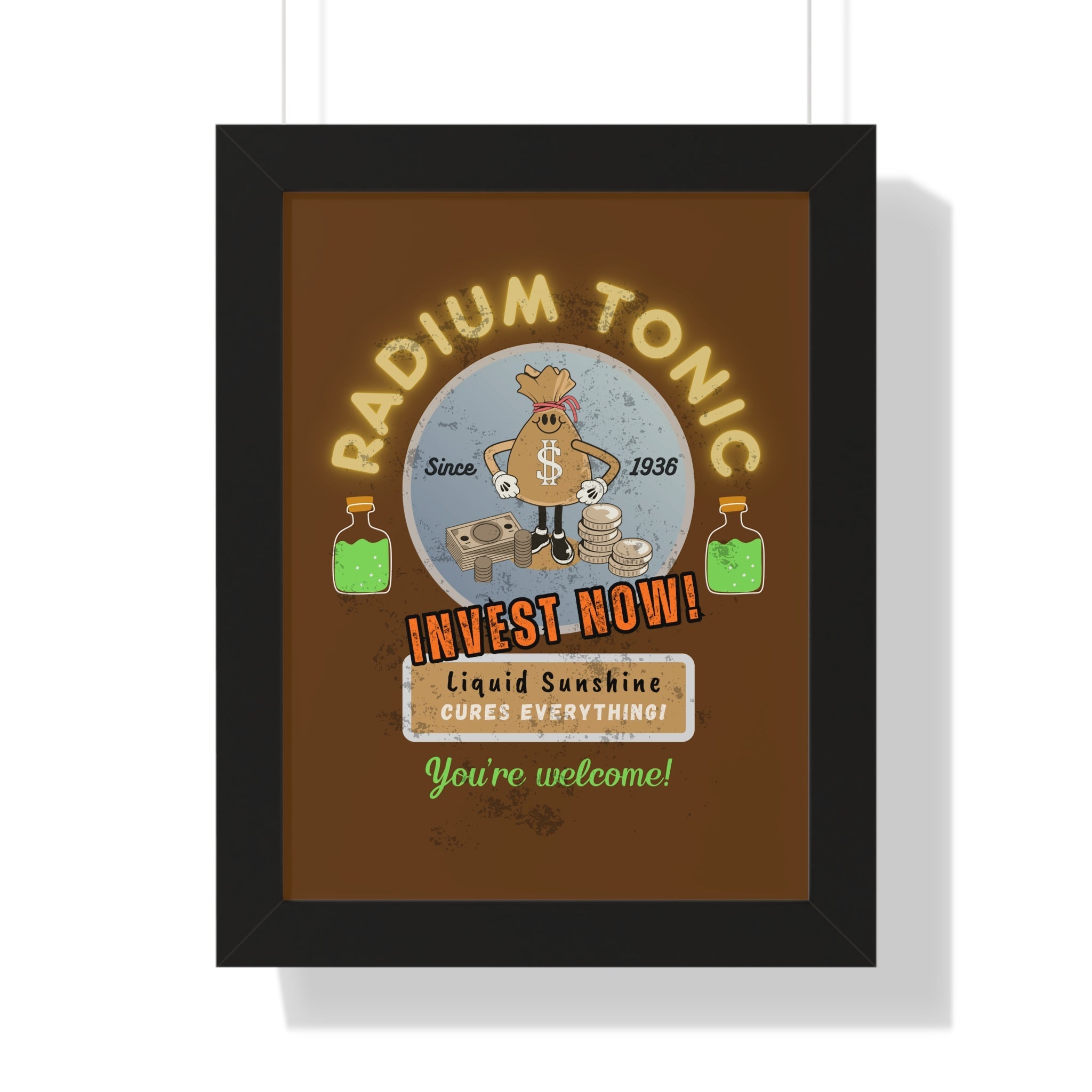 Vintage Radium Tonic framed Poster - Guilty Kick Apparel