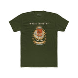 Vintage "Who's Thirsty?" Retro Beer Can Graphic T-Shirt - Guilty Kick Apparel