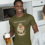 Vintage "Who's Thirsty?" Retro Beer Can Graphic T-Shirt - Guilty Kick Apparel