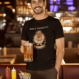 Vintage "Who's Thirsty?" Retro Beer Can Graphic T-Shirt - Guilty Kick Apparel