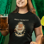 Vintage "Who's Thirsty?" Retro Beer Can Graphic T-Shirt - Guilty Kick Apparel