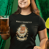 Vintage "Who's Thirsty?" Retro Beer Can Graphic T-Shirt - Guilty Kick Apparel