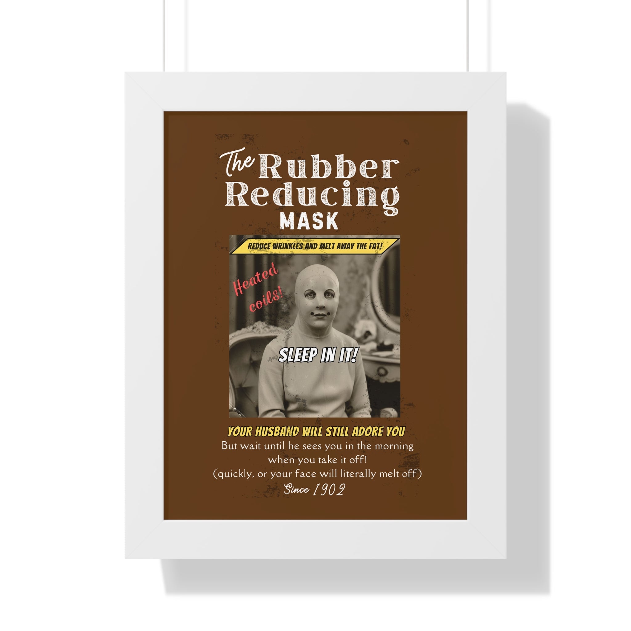 Vintage Woman in 1902 Mask Framed Vertical Poster - Guilty Kick Apparel