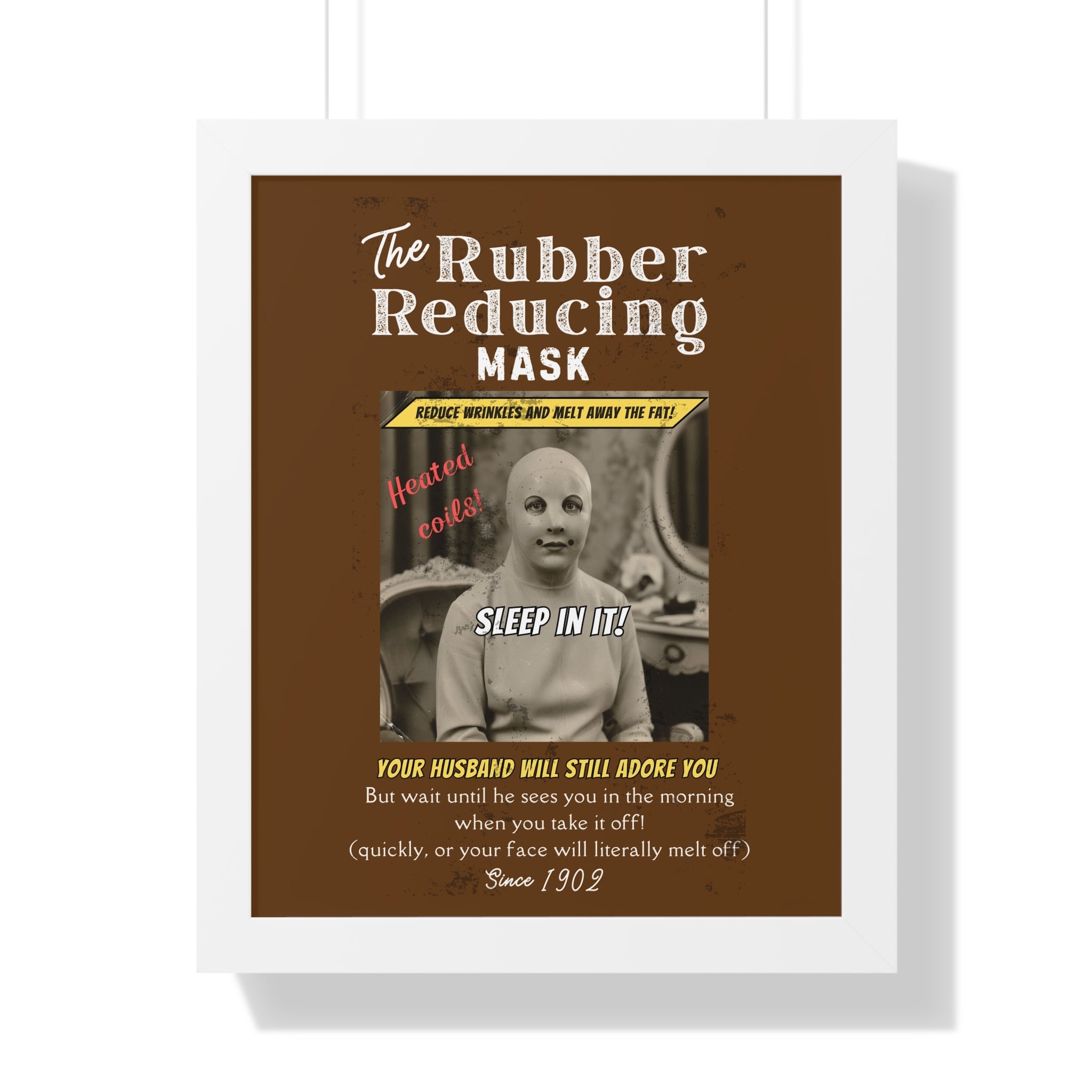 Vintage Woman in 1902 Mask Framed Vertical Poster - Guilty Kick Apparel