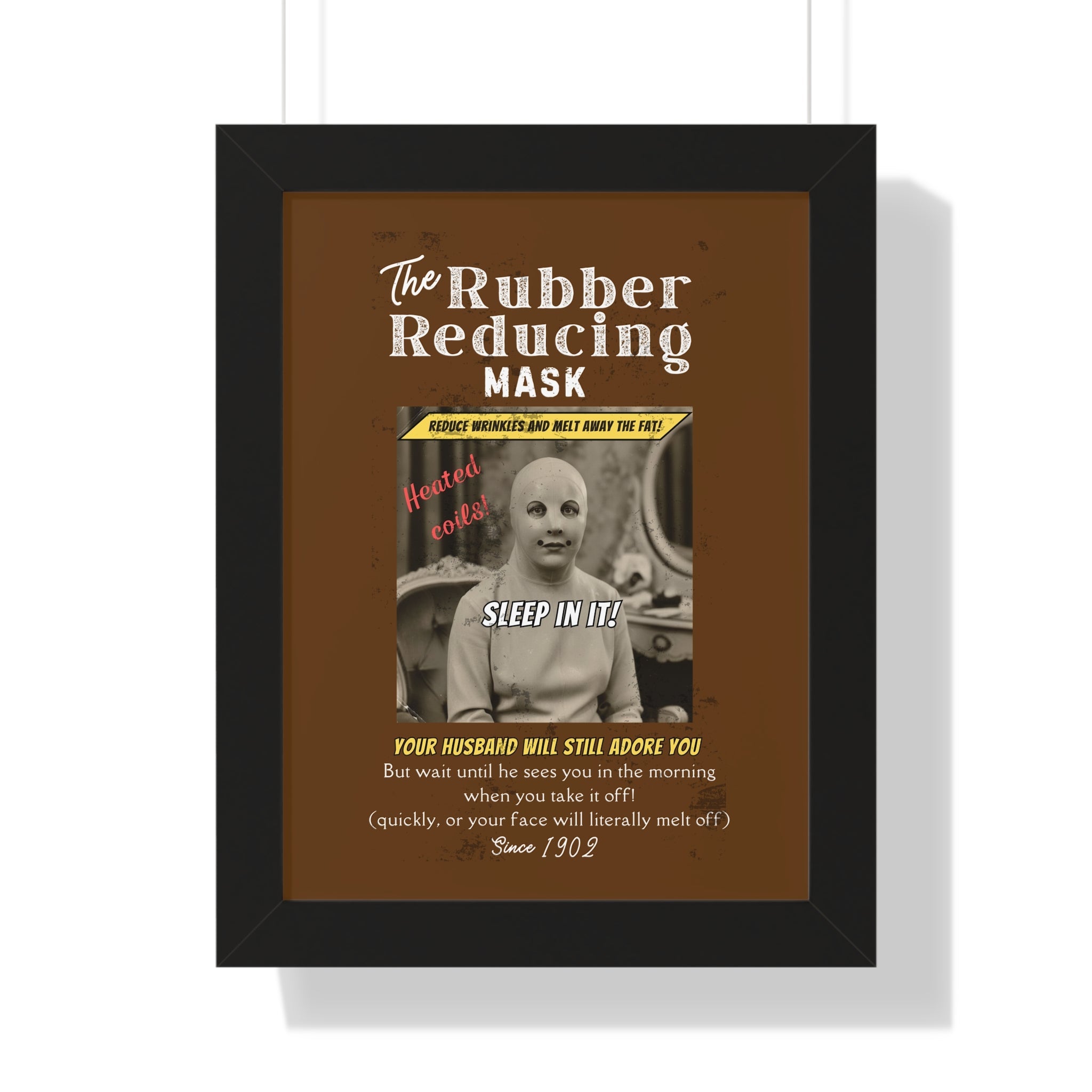 Vintage Woman in 1902 Mask Framed Vertical Poster - Guilty Kick Apparel