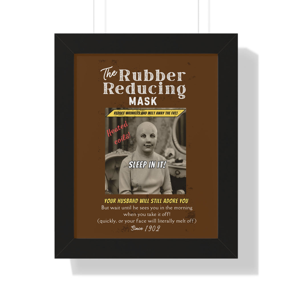 Vintage Woman in 1902 Mask Framed Vertical Poster - Guilty Kick Apparel