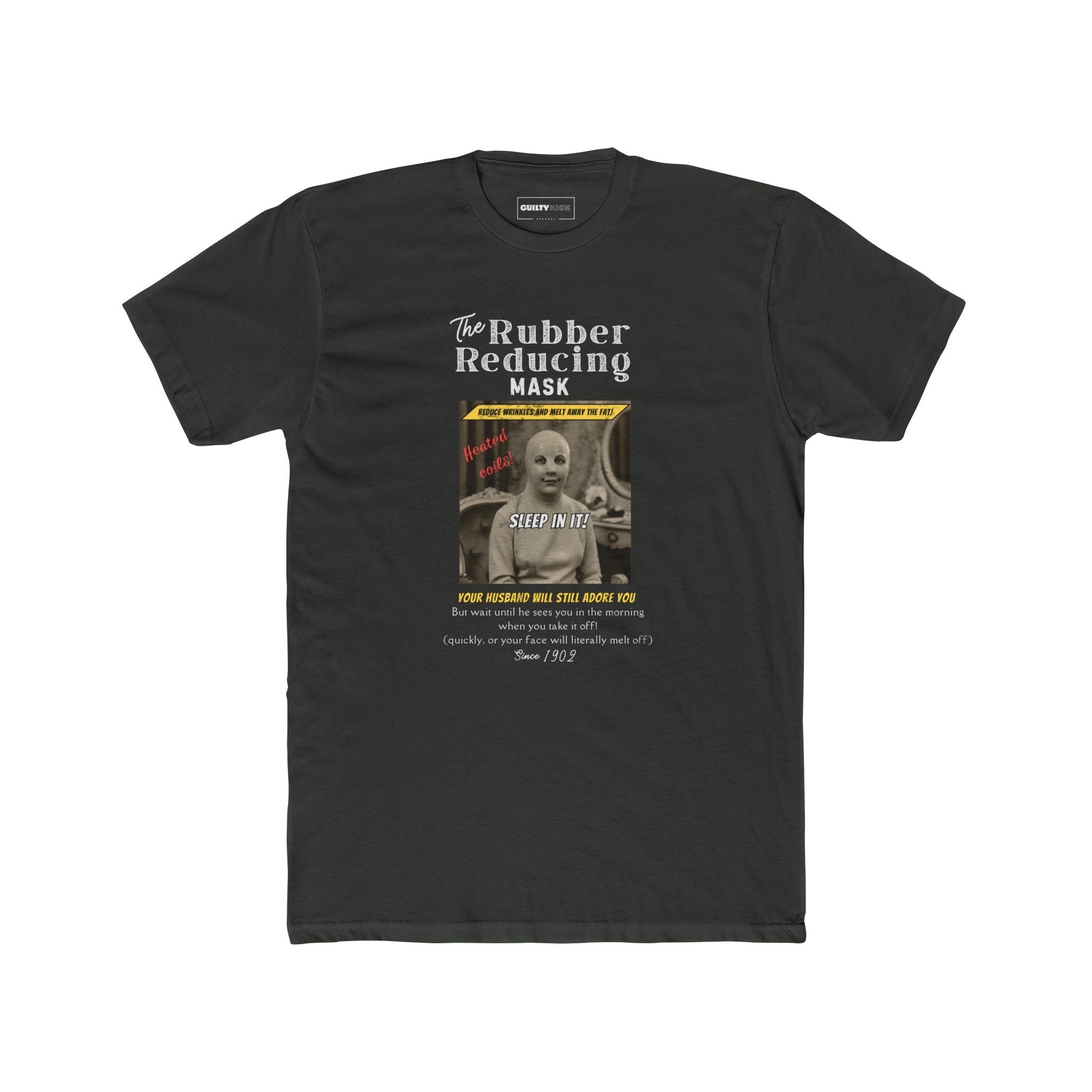 Vintage Woman in 1902 Mask Retro Graphic Tee, Hannibal Lector Parody Shirt - Guilty Kick Apparel