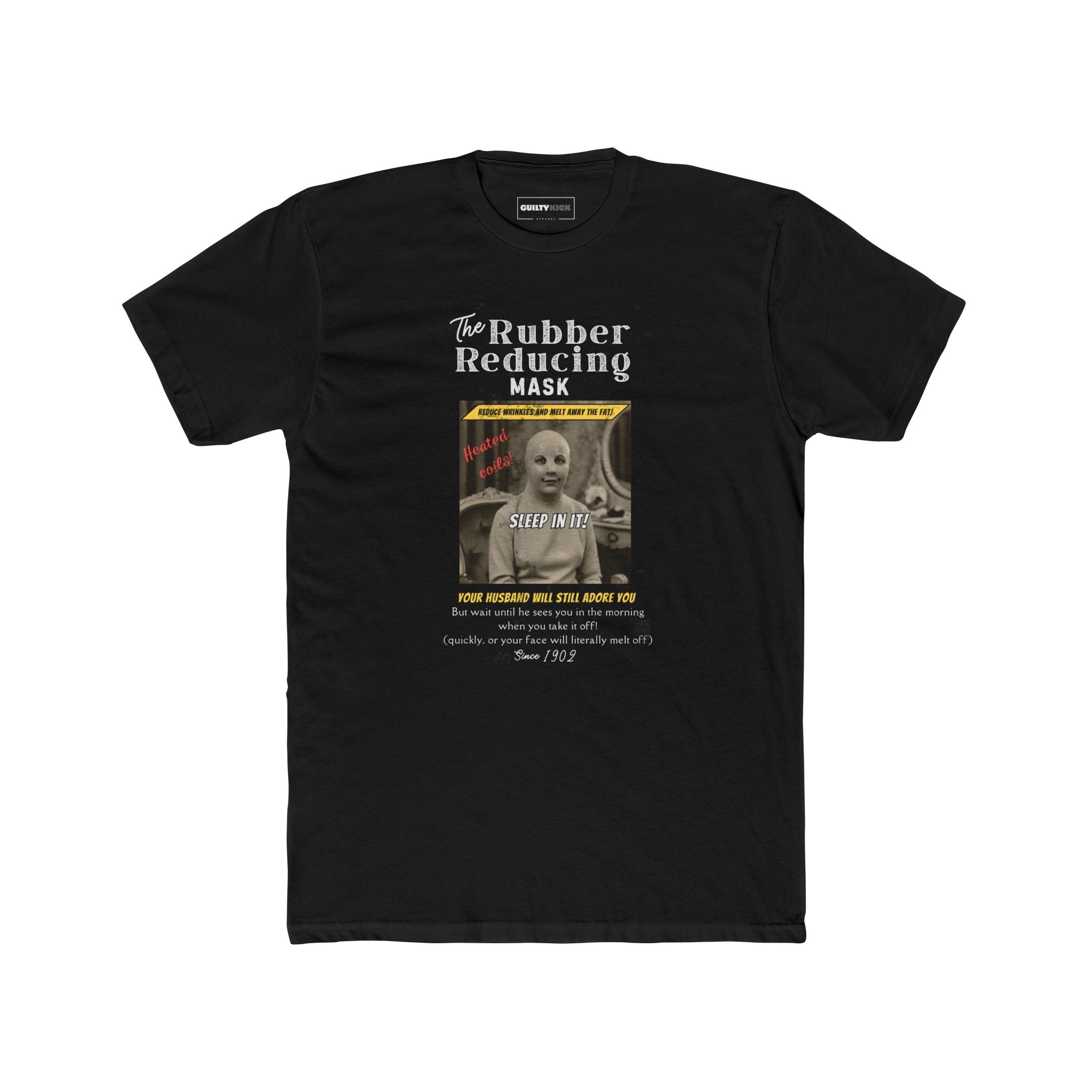 Vintage Woman in 1902 Mask Retro Graphic Tee, Hannibal Lector Parody Shirt - Guilty Kick Apparel
