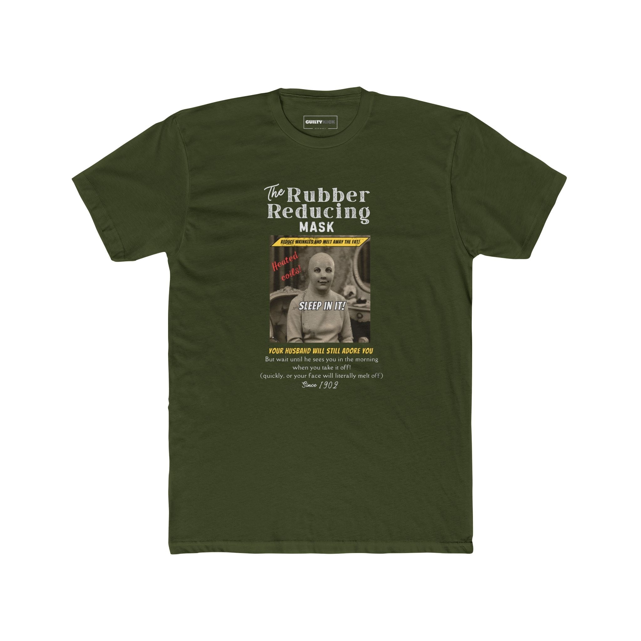 Vintage Woman in 1902 Mask Retro Graphic Tee, Hannibal Lector Parody Shirt - Guilty Kick Apparel