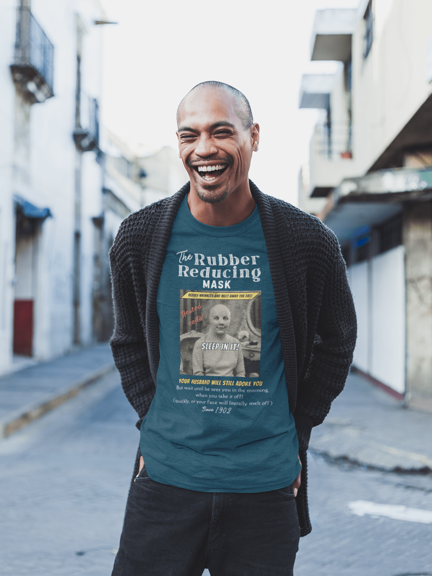 Vintage Woman in 1902 Mask Retro Graphic Tee, Hannibal Lector Parody Shirt - Guilty Kick Apparel