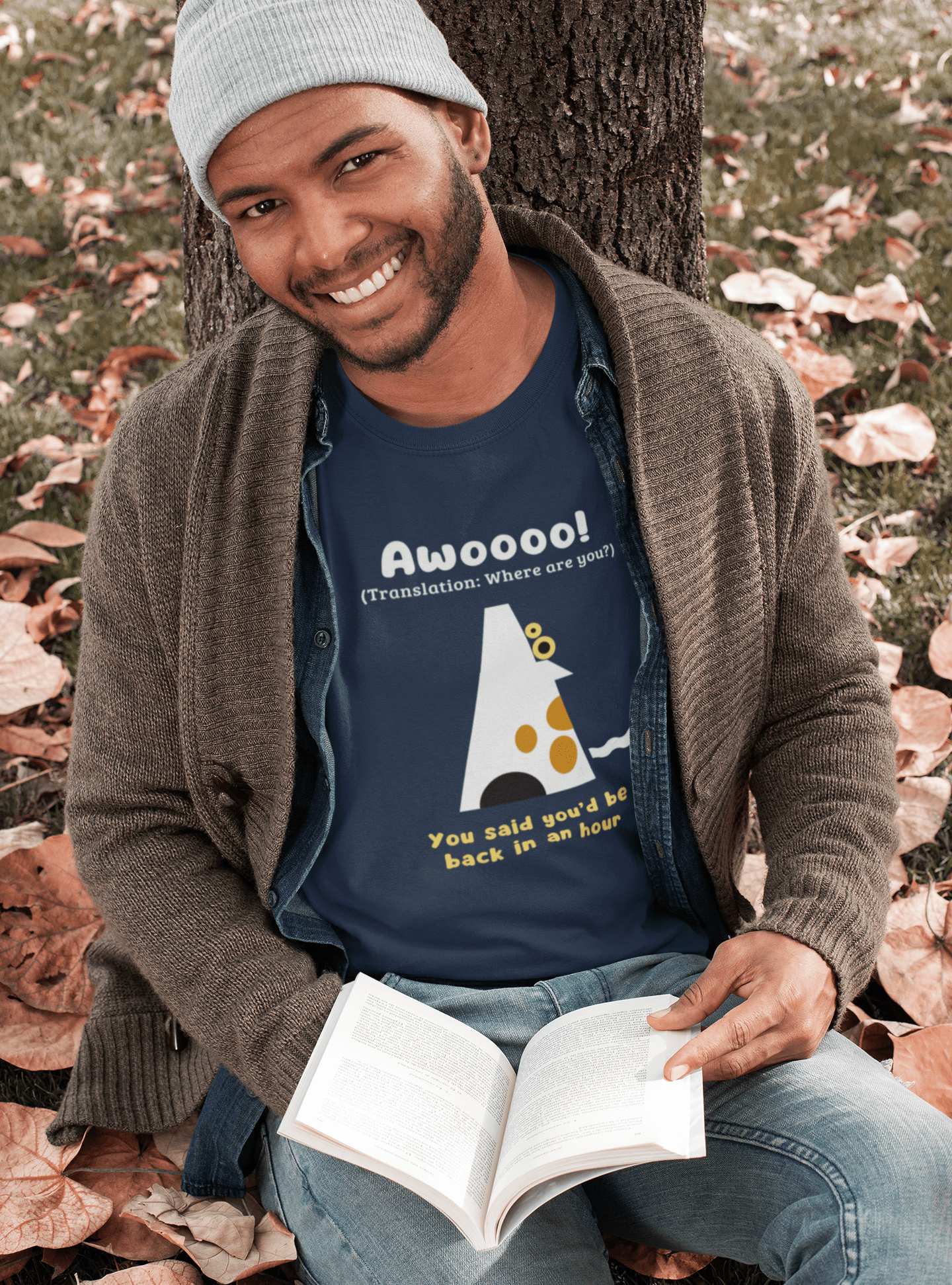 Where Are You? Howling Dog Minimalist Tee Separation Anxiety Satire Graphic Shirt - Guilty Kick Apparel