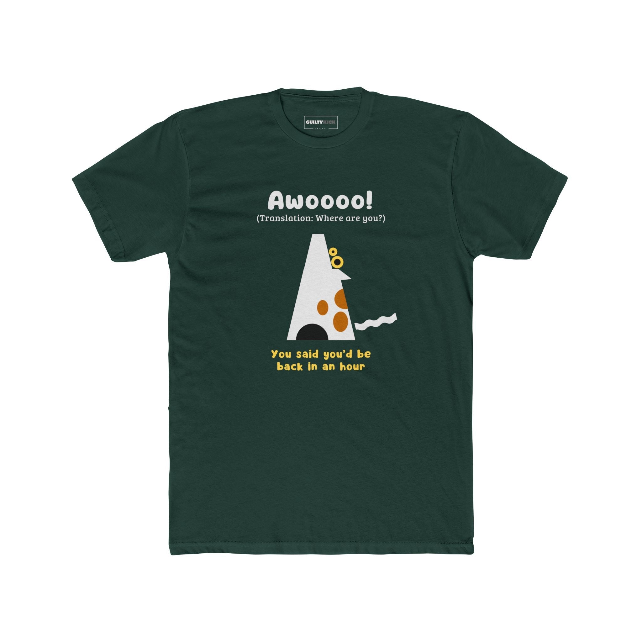 Where Are You? Howling Dog Minimalist Tee Separation Anxiety Satire Graphic Shirt - Guilty Kick Apparel