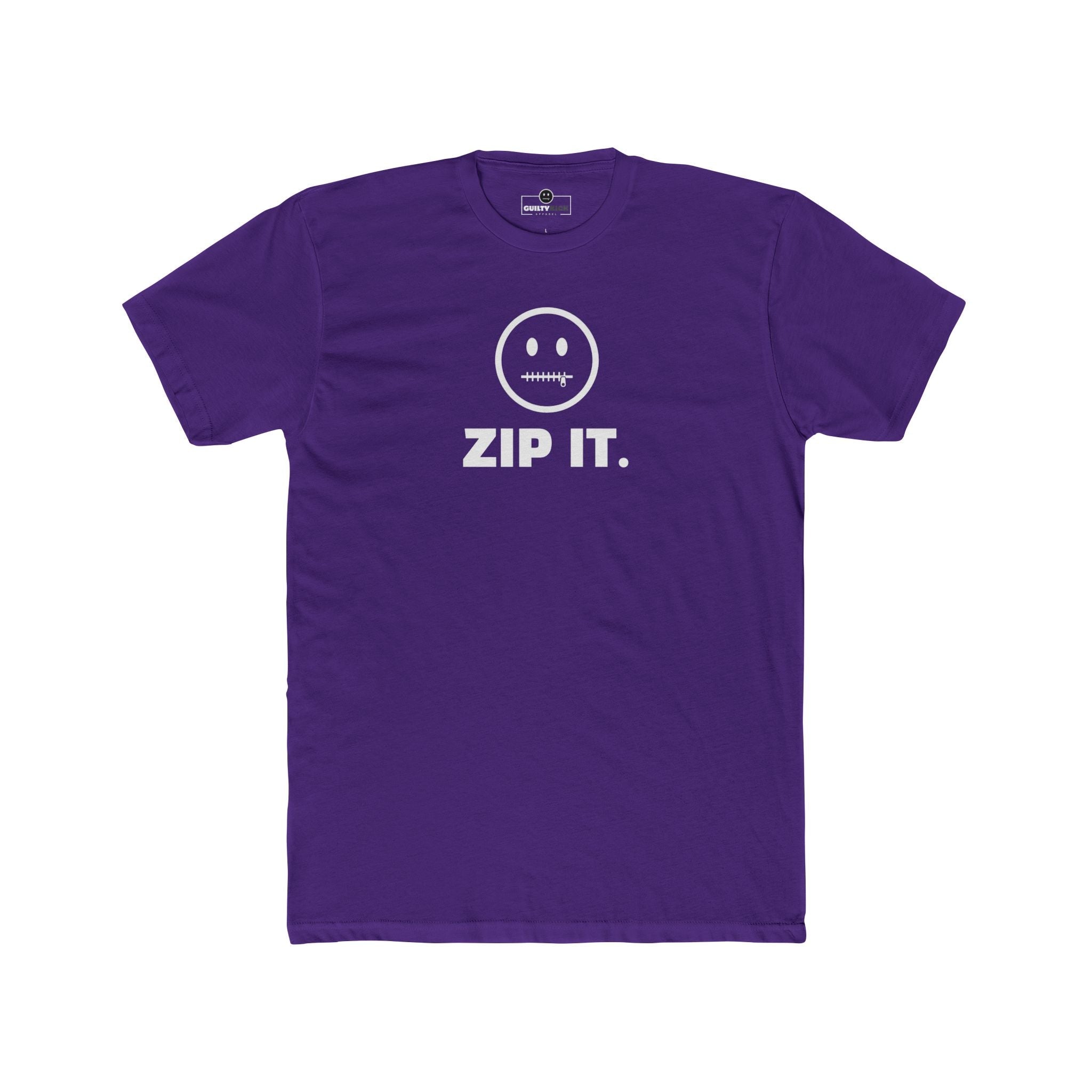 ZIP IT. Zipper Mouth Smiley Face T-Shirt Funny Sarcastic Graphic Tee | Guilty Kick Branded - Guilty Kick Apparel