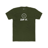 ZIP IT. Zipper Mouth Smiley Face T-Shirt Funny Sarcastic Graphic Tee | Guilty Kick Branded - Guilty Kick Apparel