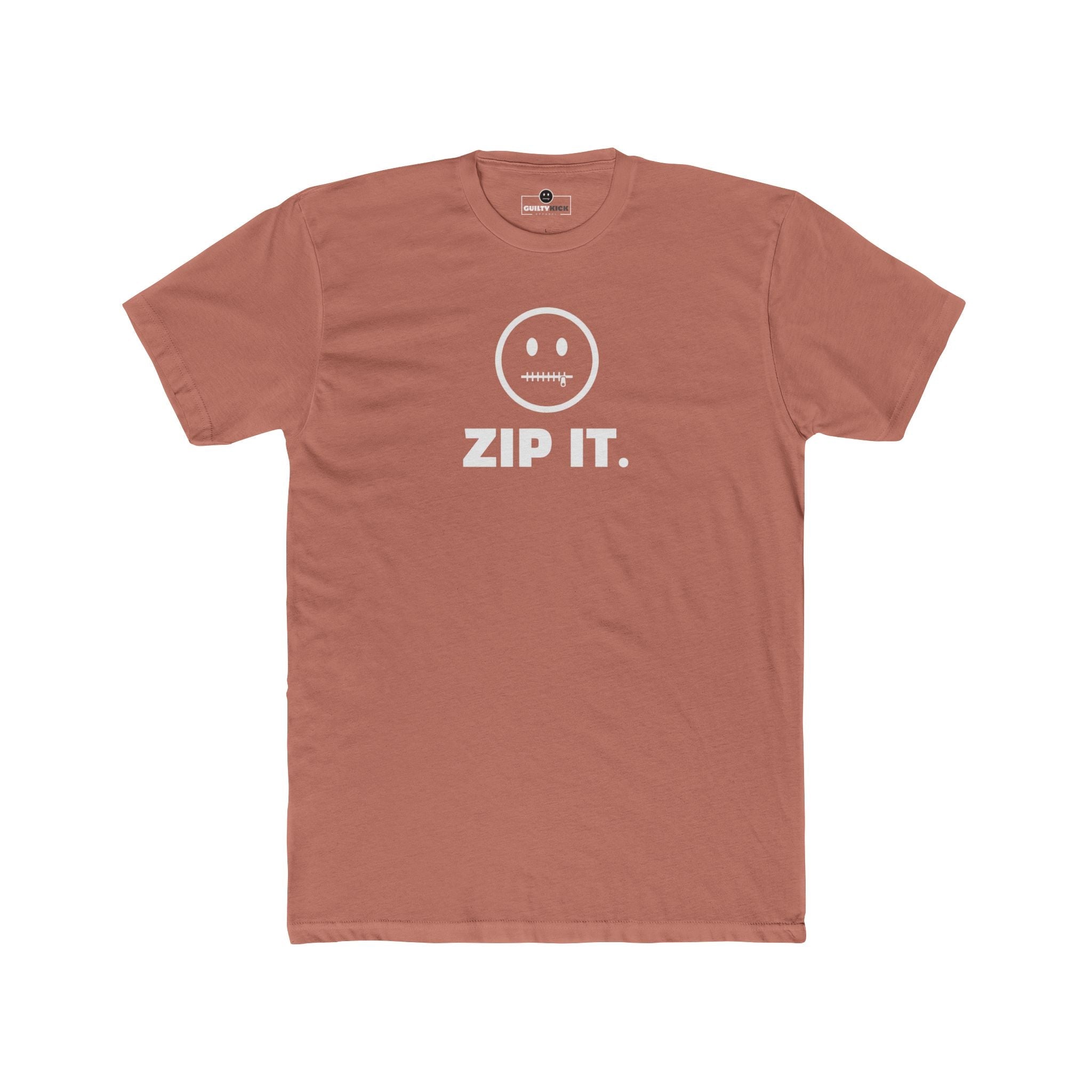 ZIP IT. Zipper Mouth Smiley Face T-Shirt Funny Sarcastic Graphic Tee | Guilty Kick Branded - Guilty Kick Apparel