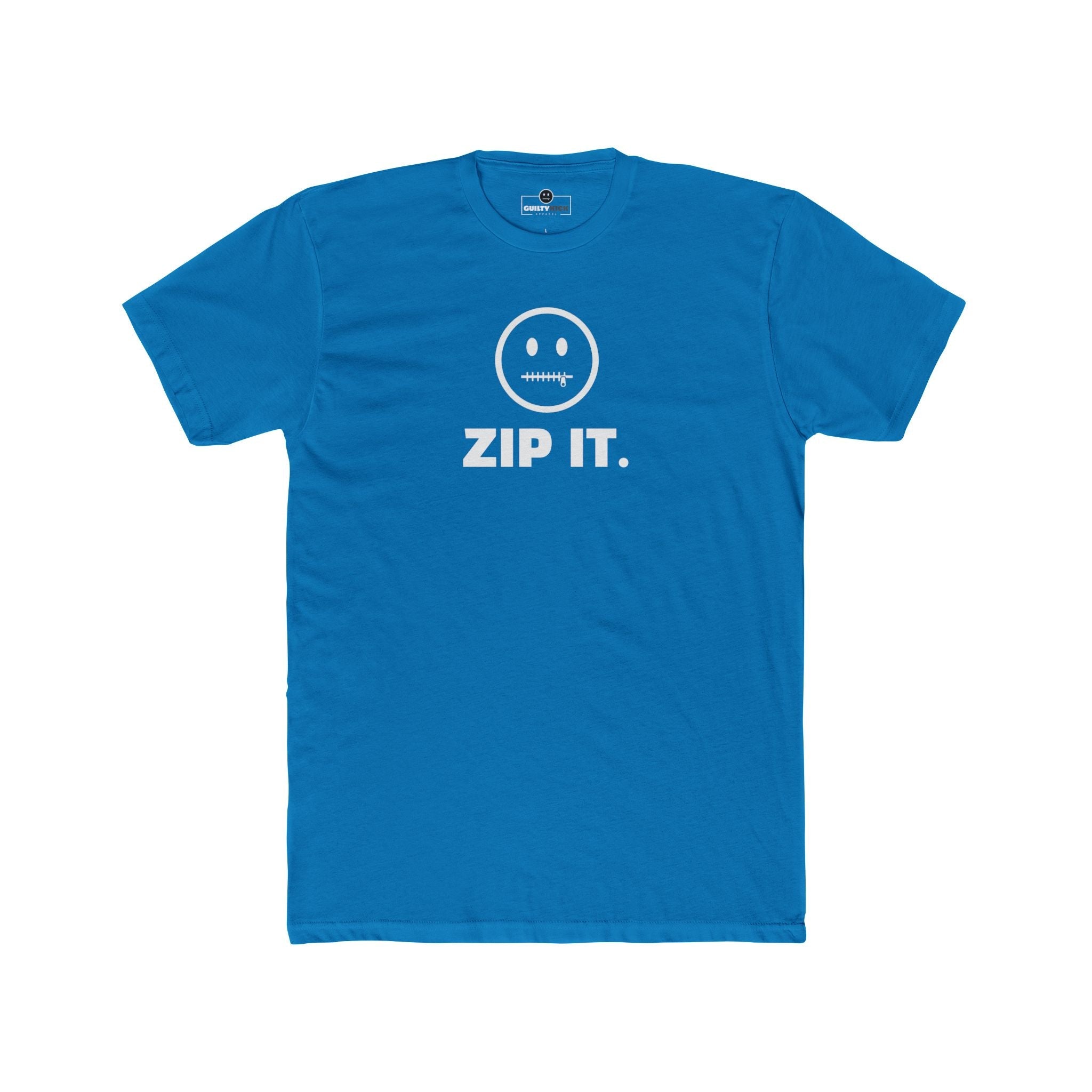 ZIP IT. Zipper Mouth Smiley Face T-Shirt Funny Sarcastic Graphic Tee | Guilty Kick Branded - Guilty Kick Apparel